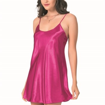Arias Closet Vişne Kısa Saten Gecelik