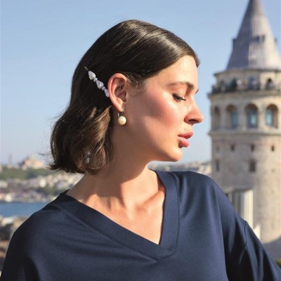 Arias Closet Yaprak Desenli Uzun Kollu V Yaka Pijama Takımı