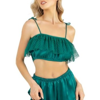 Arias Closet Zümrüt Saten Şort Takımı 9206