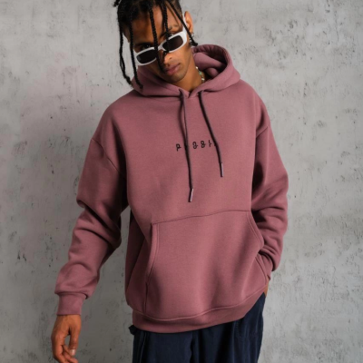 Astronot Baskılı Kapüşonlu Sweat - Gül Kurusu