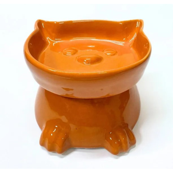 Ayaklı Kulaklı Seramik Mama Kabı 