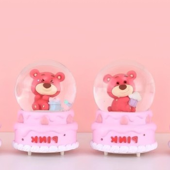 Ayıcıklı Işıklı Kar Küresi 7 Cm 