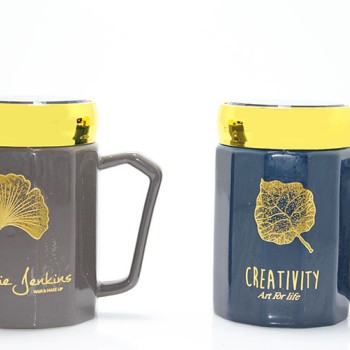 Ayna Kapaklı Porselen Kupa Bardak 