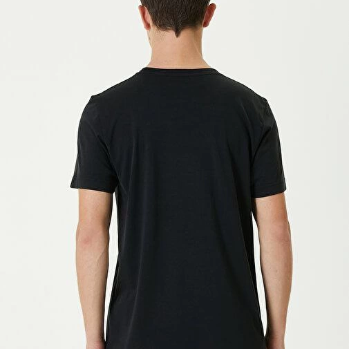 Basic Bisiklet Yaka Regular T-Shirt - Siyah -