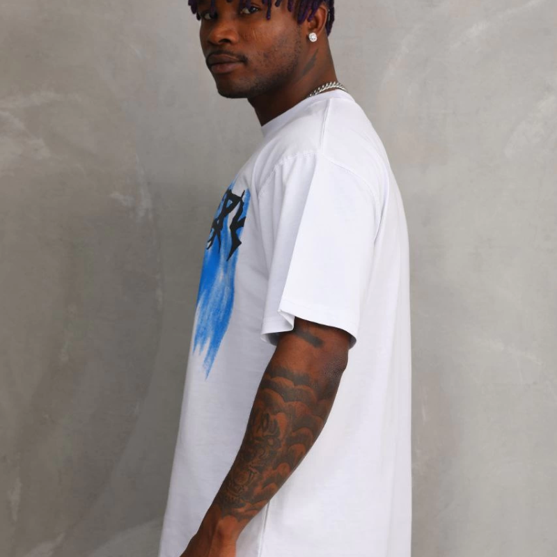 Baskılı Oversize T-Shirt - Beyaz -