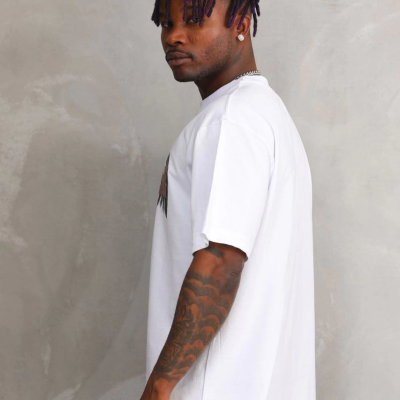 Baskılı Oversize T-Shirt - Beyaz -