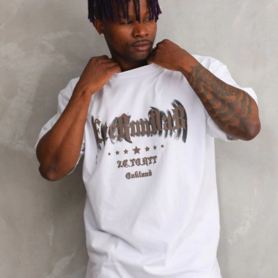 Baskılı Oversize T-Shirt - Beyaz -