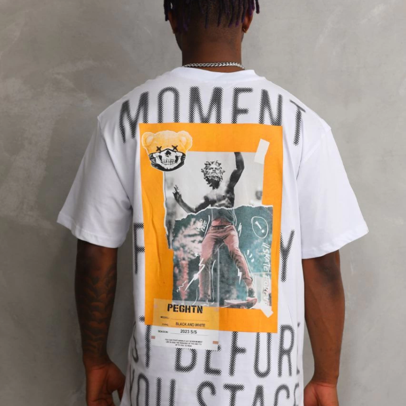 Baskılı Oversize T-Shirt - Beyaz -