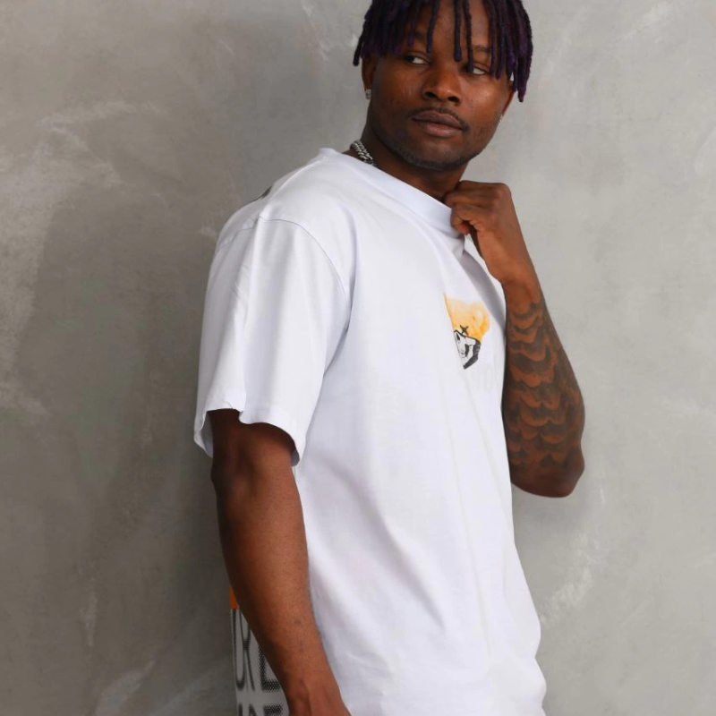 Baskılı Oversize T-Shirt - Beyaz -