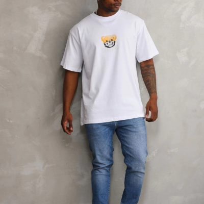 Baskılı Oversize T-Shirt - Beyaz -