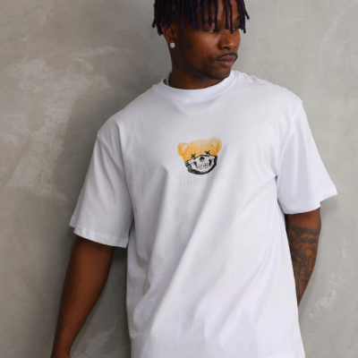 Baskılı Oversize T-Shirt - Beyaz -