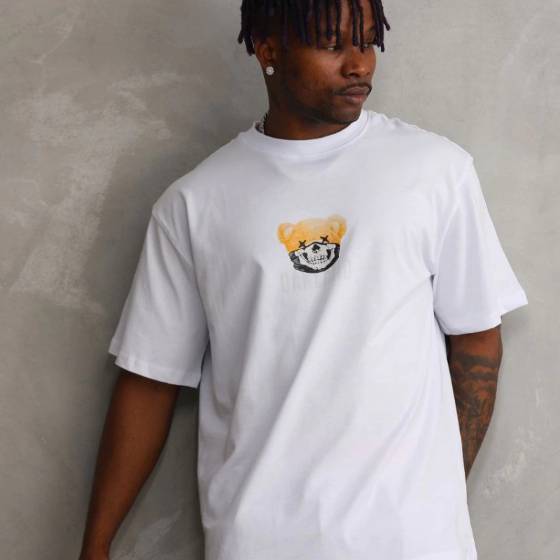 Baskılı Oversize T-Shirt - Beyaz -