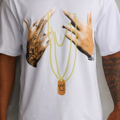 Baskılı Oversize T-Shirt - Beyaz -