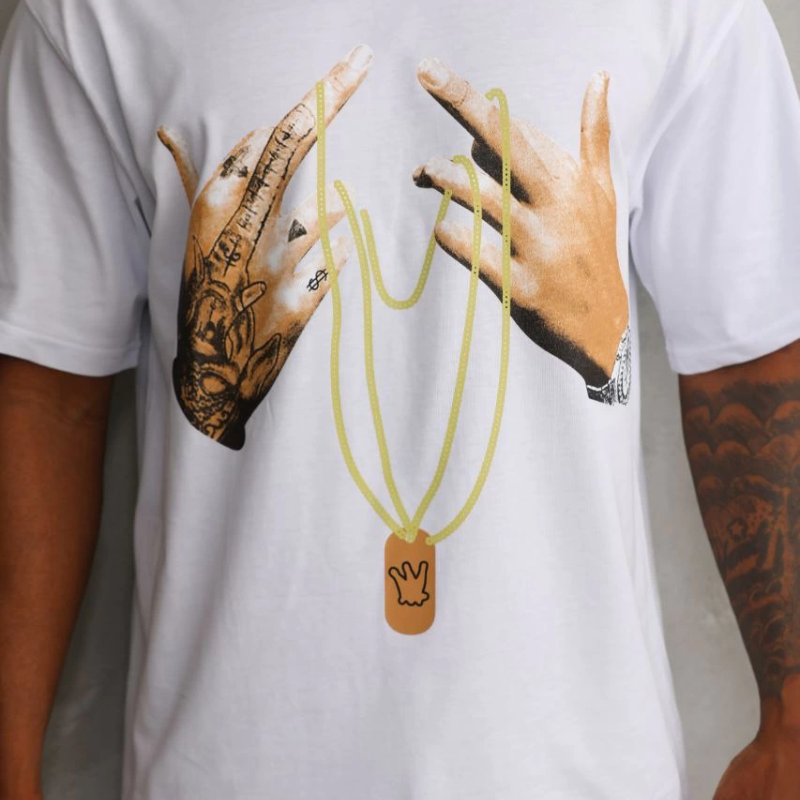 Baskılı Oversize T-Shirt - Beyaz -