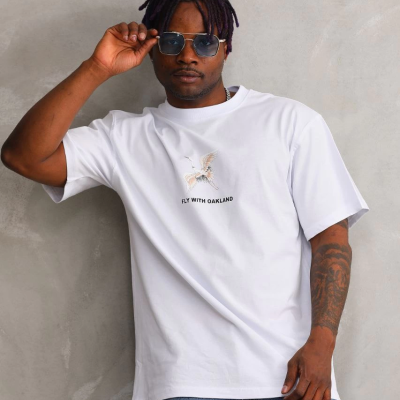 Baskılı Oversize T-Shirt - Beyaz -