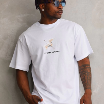 Baskılı Oversize T-Shirt - Beyaz -