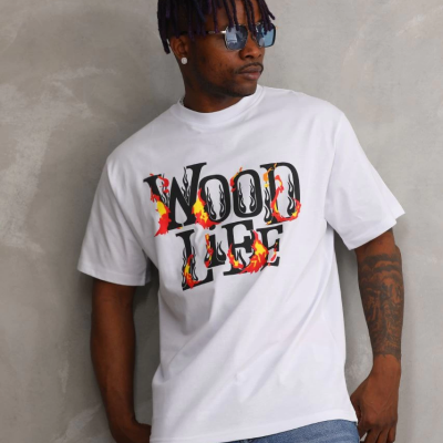 Baskılı Oversize T-Shirt - Beyaz -