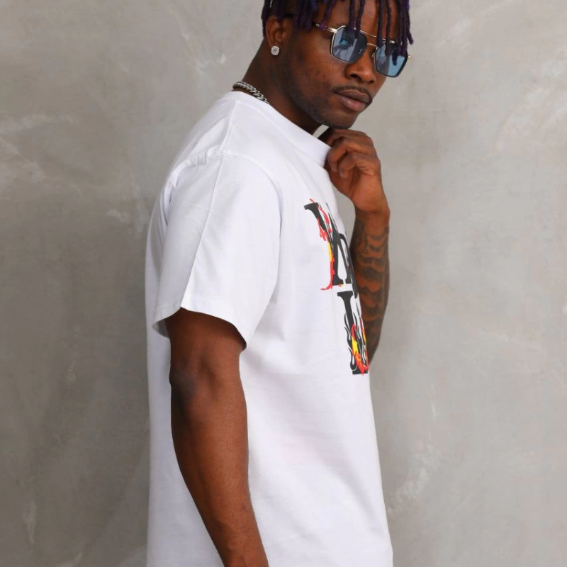 Baskılı Oversize T-Shirt - Beyaz -