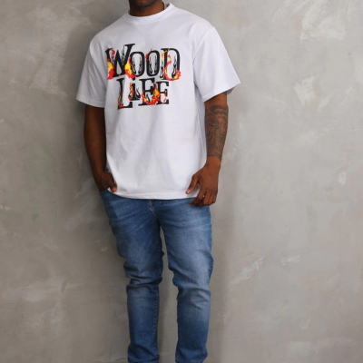 Baskılı Oversize T-Shirt - Beyaz -