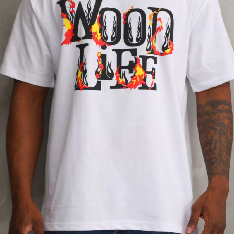 Baskılı Oversize T-Shirt - Beyaz -