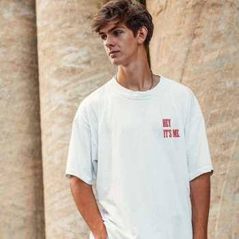 Baskılı Oversize T-Shirt - Beyaz -