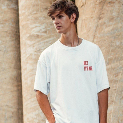 Baskılı Oversize T-Shirt - Beyaz -