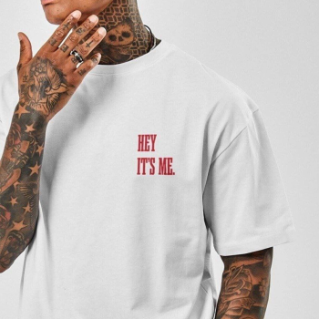 Baskılı Oversize T-Shirt - Beyaz -