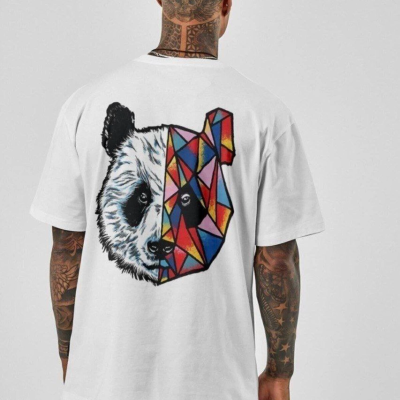 Baskılı Oversize T-Shirt - Beyaz -