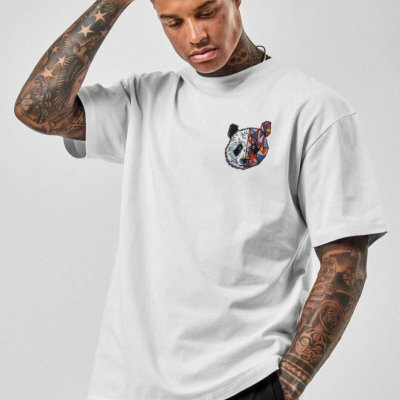 Baskılı Oversize T-Shirt - Beyaz -