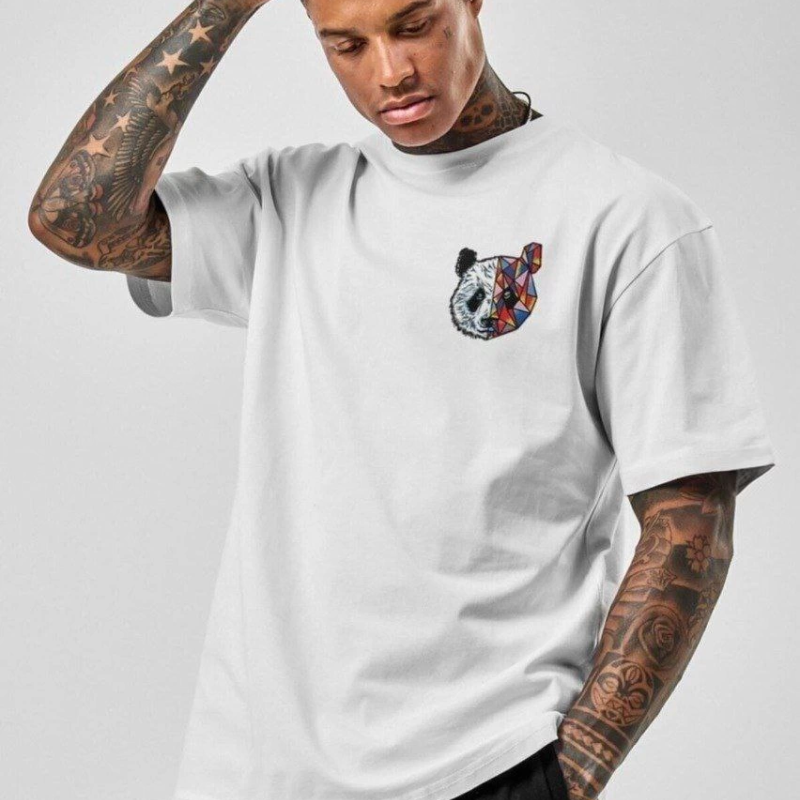 Baskılı Oversize T-Shirt - Beyaz -