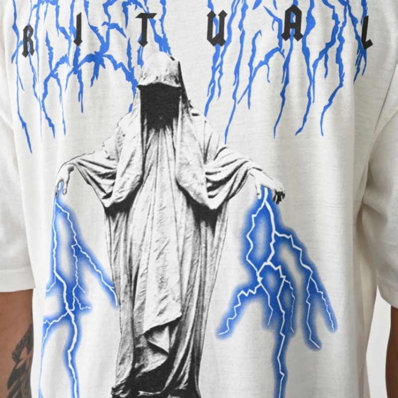 Baskılı Oversize T-Shirt - Beyaz -