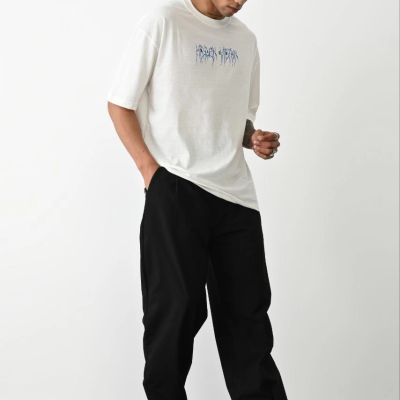 Baskılı Oversize T-Shirt - Beyaz -