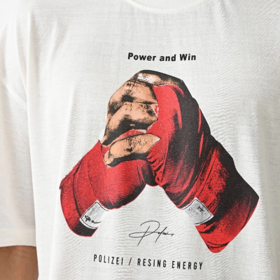 Baskılı Oversize T-Shirt - Beyaz -