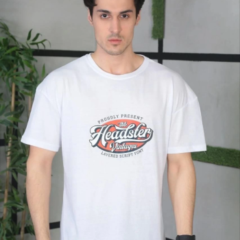 Baskılı Oversize T-Shirt - Beyaz -