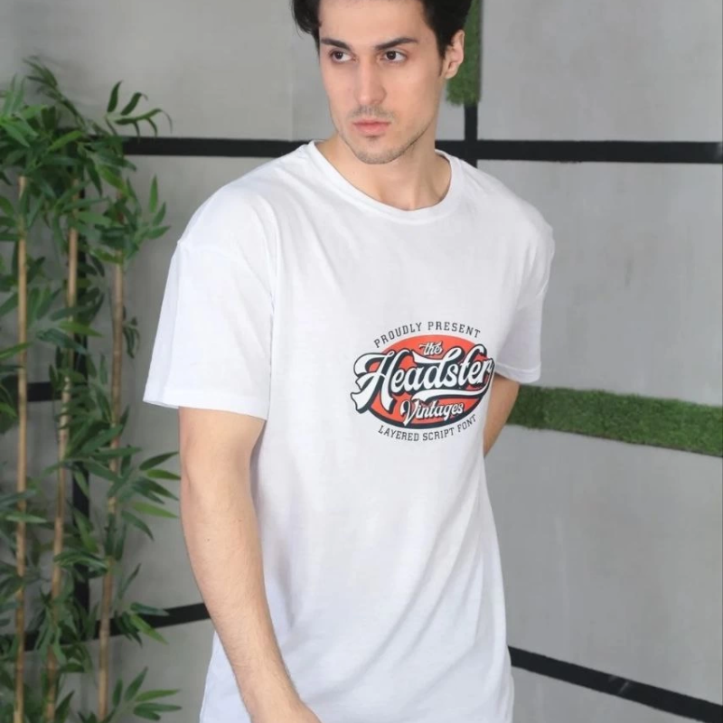 Baskılı Oversize T-Shirt - Beyaz -