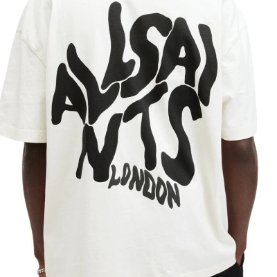 Baskılı Oversize T-shirt - Beyaz -