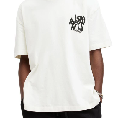 Baskılı Oversize T-shirt - Beyaz -