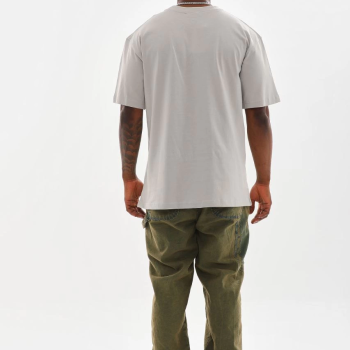 Baskılı Oversize T-Shirt - Gri -