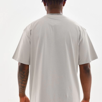 Baskılı Oversize T-Shirt - Gri -