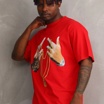 Baskılı Oversize T-Shirt - Kırmızı -