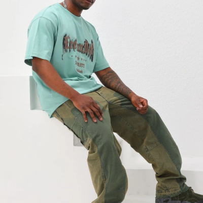 Baskılı Oversize T-Shirt - Mint Yeşili