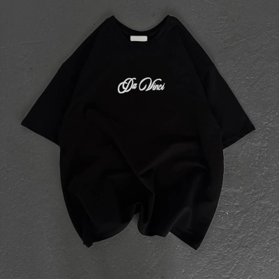 Baskılı Oversize T-Shirt - Siyah -