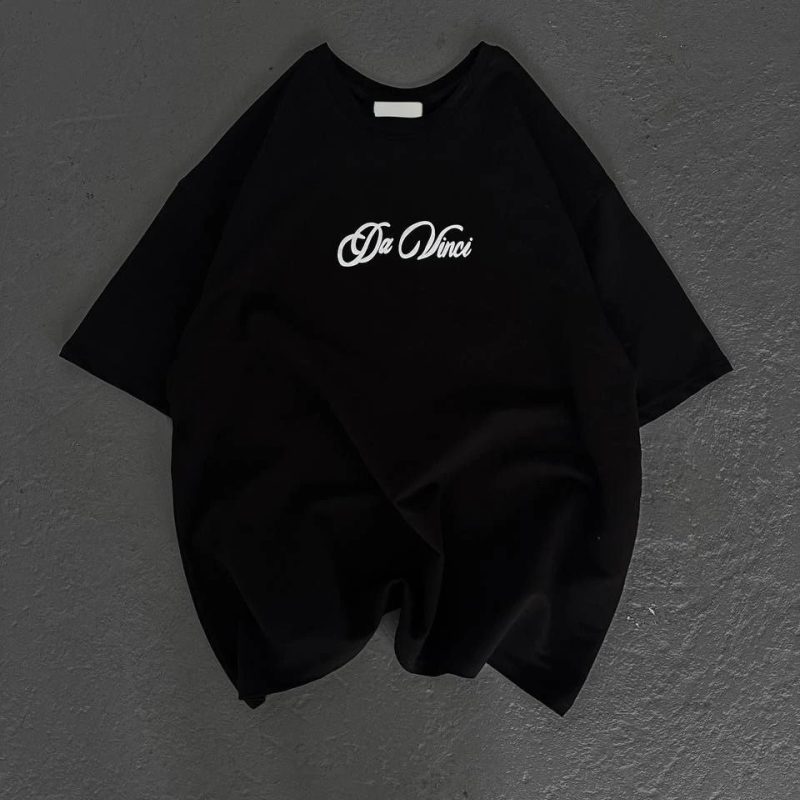 Baskılı Oversize T-Shirt - Siyah -