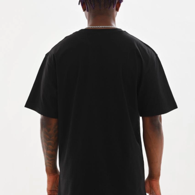 Baskılı Oversize T-Shirt - Siyah -