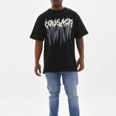 Baskılı Oversize T-Shirt - Siyah -