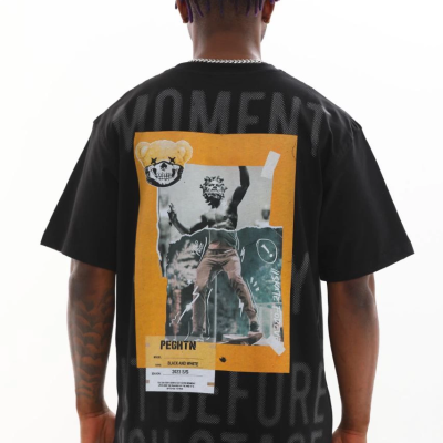 Baskılı Oversize T-Shirt - Siyah -