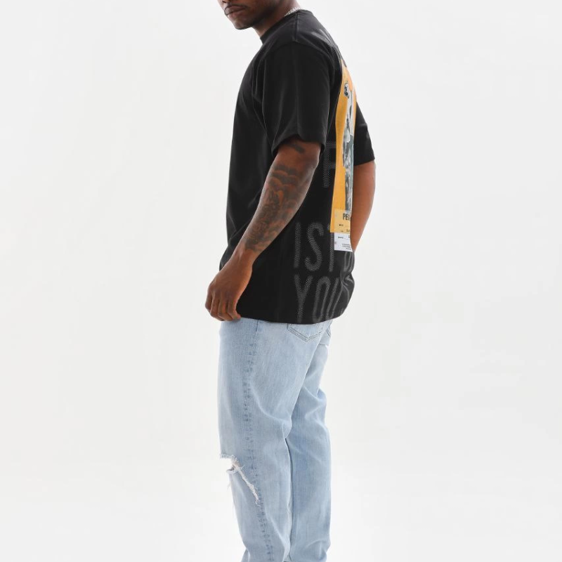 Baskılı Oversize T-Shirt - Siyah -