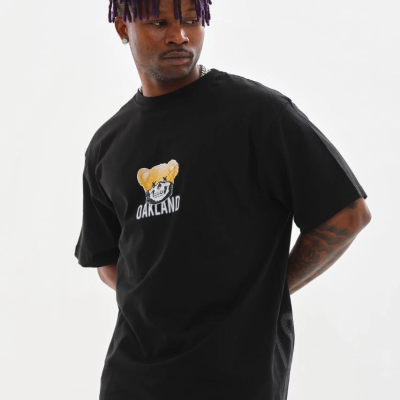 Baskılı Oversize T-Shirt - Siyah -