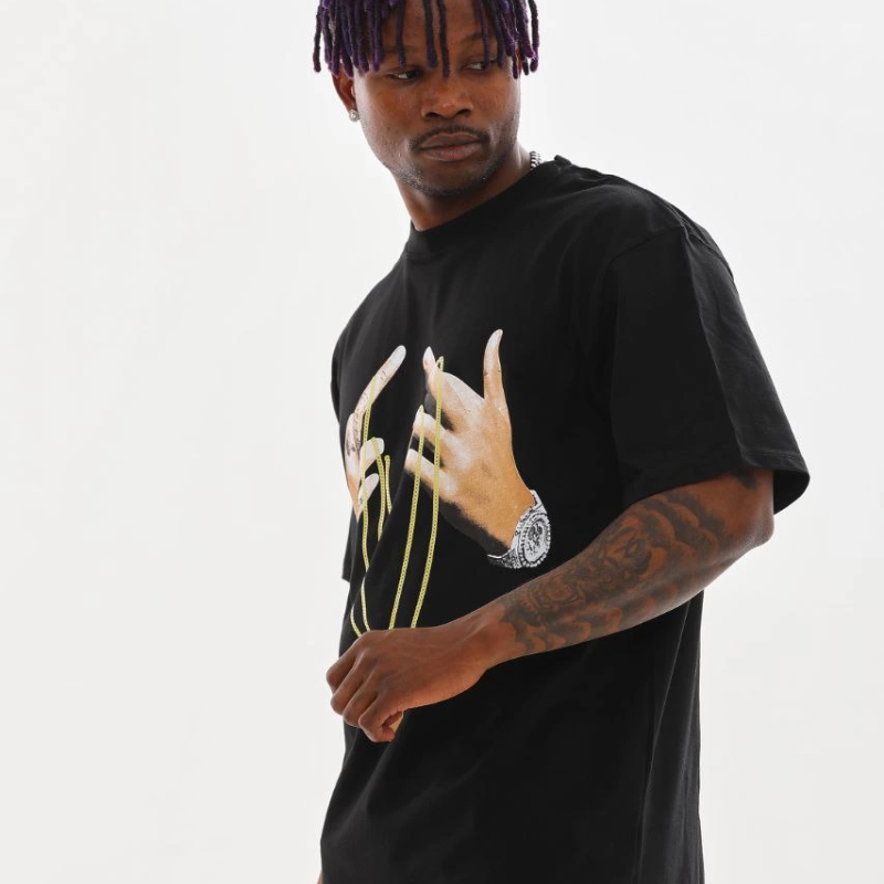 Baskılı Oversize T-Shirt - Siyah -