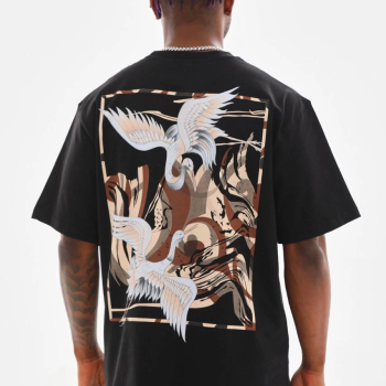 Baskılı Oversize T-Shirt - Siyah -